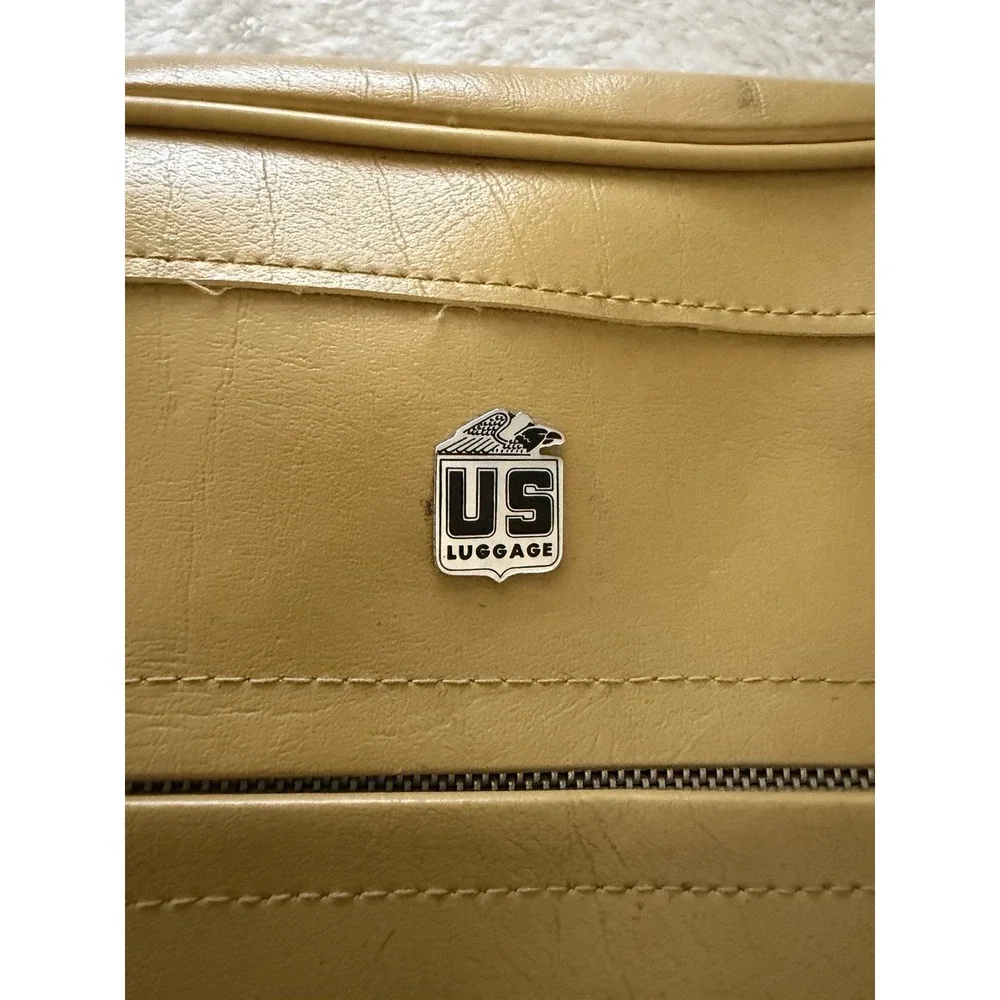Vintage US Luggage Mustard Yellow Leather Shoulder Bag Briefcase
